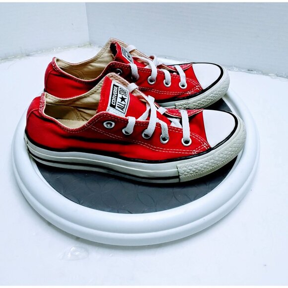 Converse All Star Red Low Top Unisex Sneakers Size 4 Mens / 6 Womens Textile Upp - Picture 3 of 8